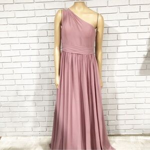 Azazie Women’s One Shoulder Dusty Rose Chiffon Dress